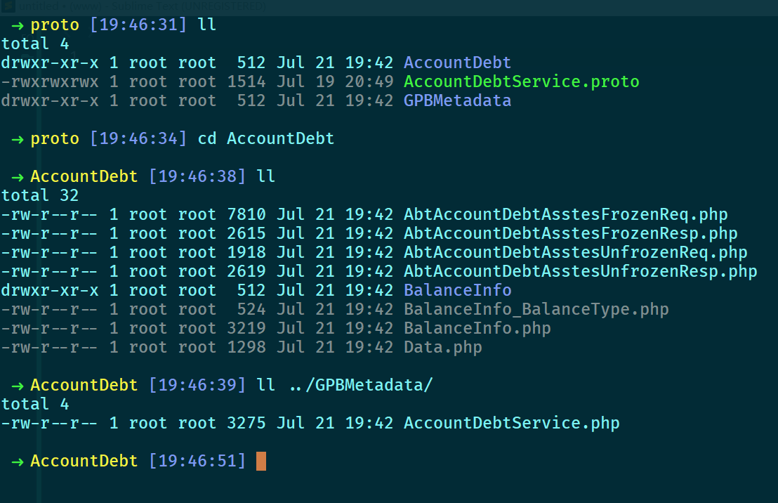 protoc工具生成php代码2